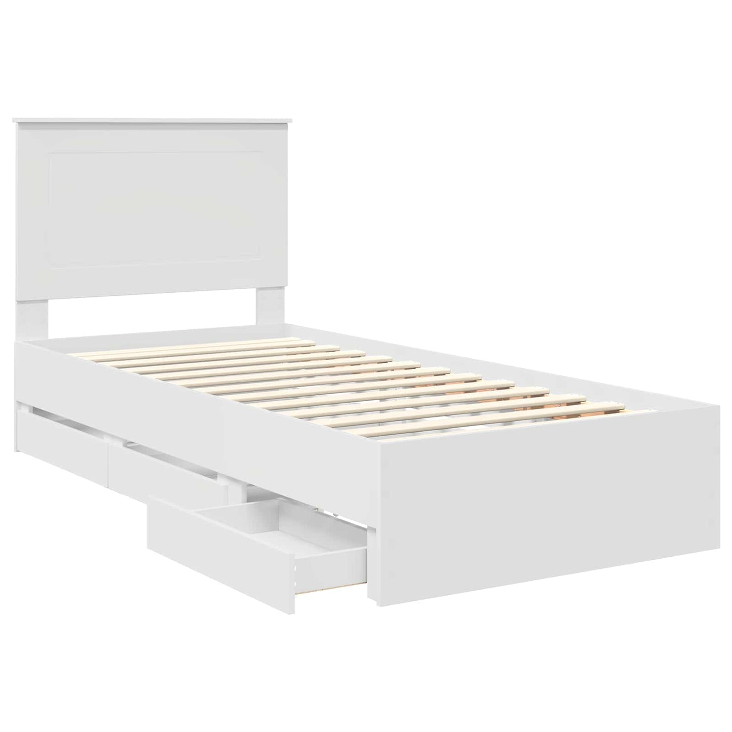 Struttura del letto Bianco 75 x 190 cm Legno Ingegnerizzato