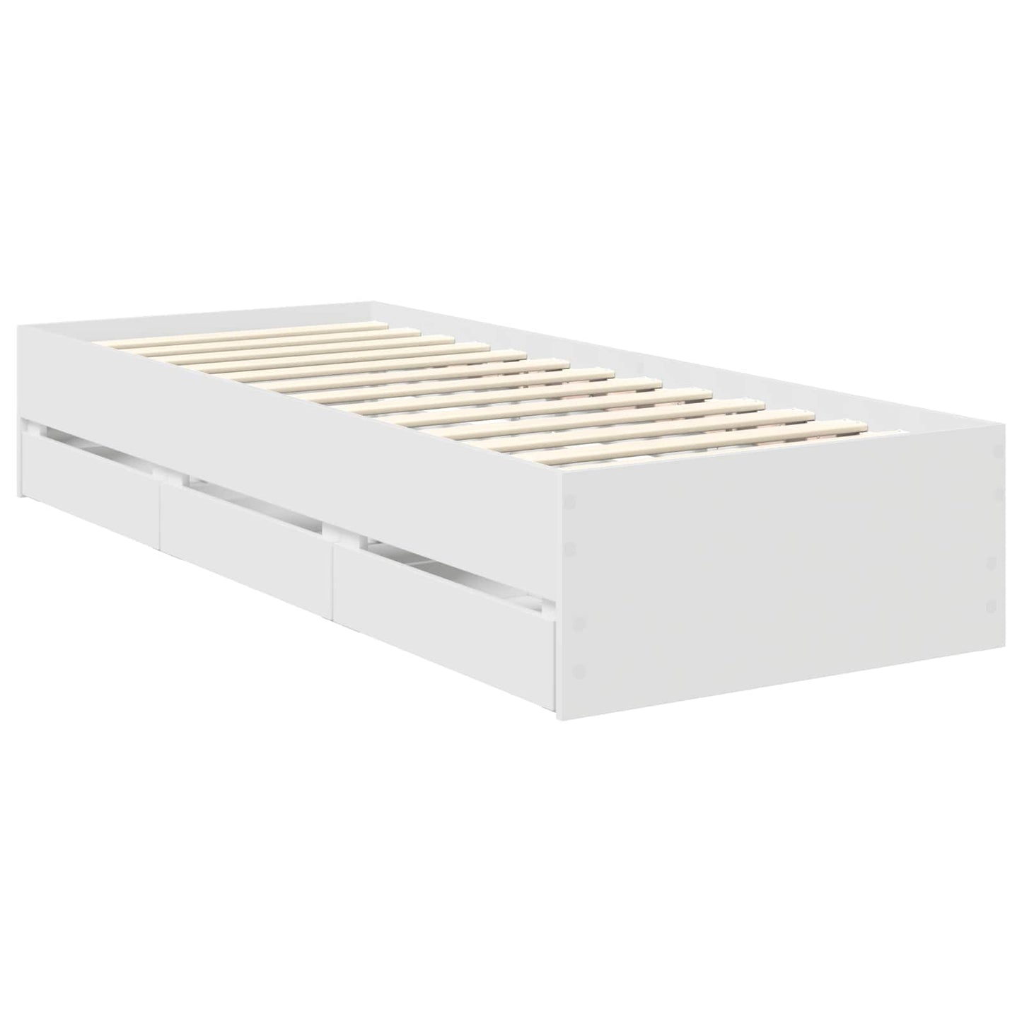 Struttura del letto Bianco 75 x 190 cm Legno Ingegnerizzato | homemem39