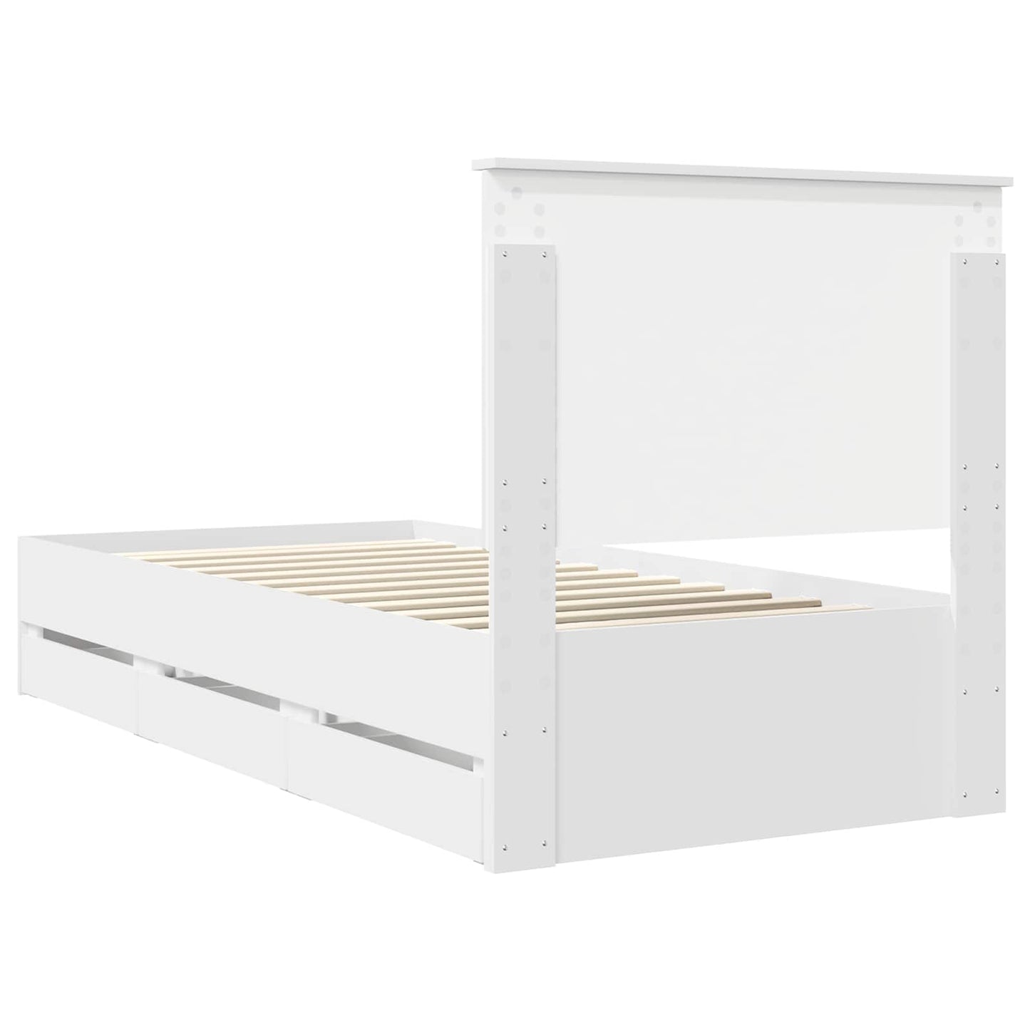 Struttura del letto Bianco 75 x 190 cm Legno Ingegnerizzato
