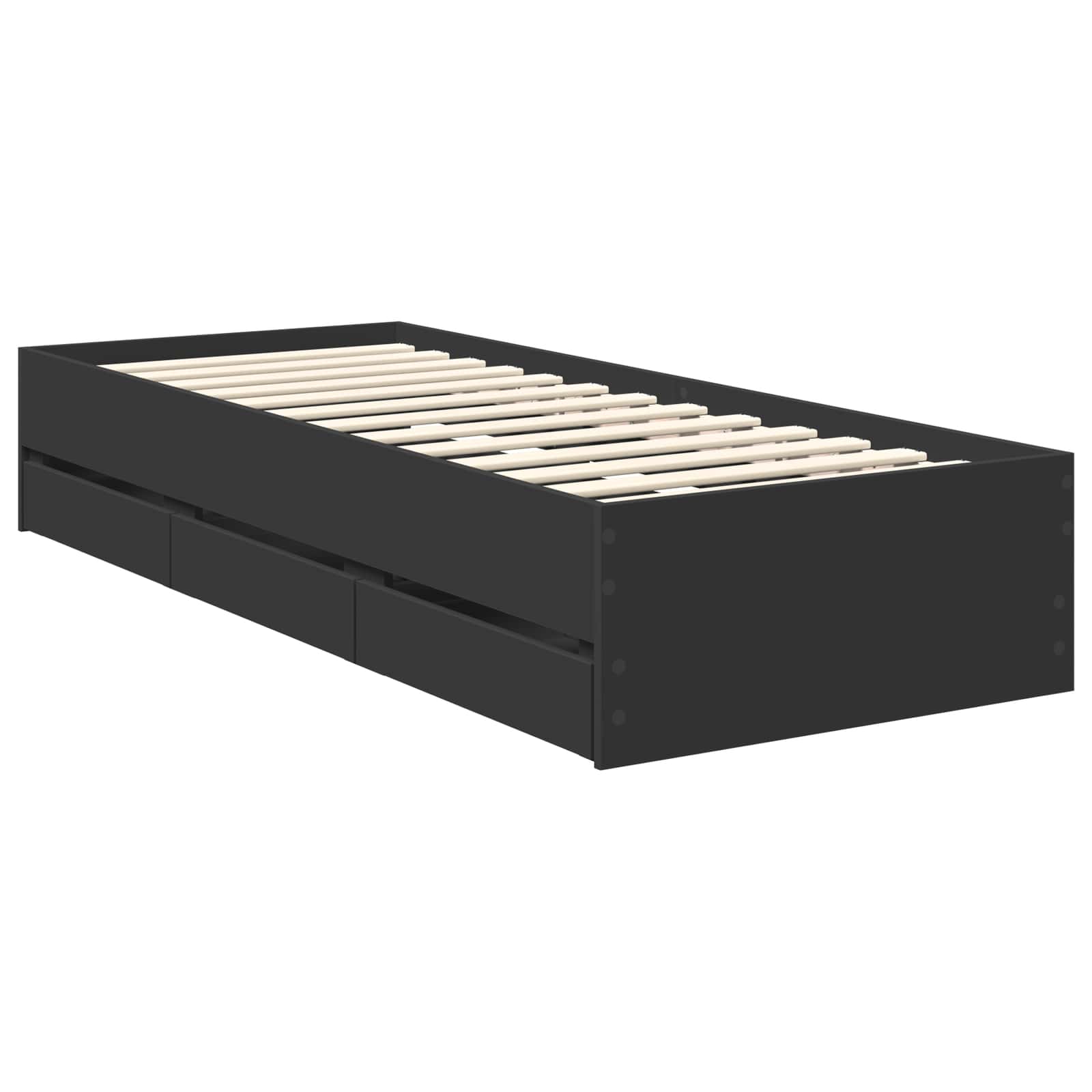 Struttura del letto Nero 75 x 190 cm Legno Ingegnerizzato | homemem39