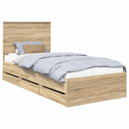 Struttura del letto con cassetto Rovere Sonoma 75 x 190 cm | homemem39