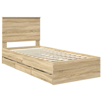 Struttura del letto con cassetto Rovere Sonoma 75 x 190 cm | homemem39