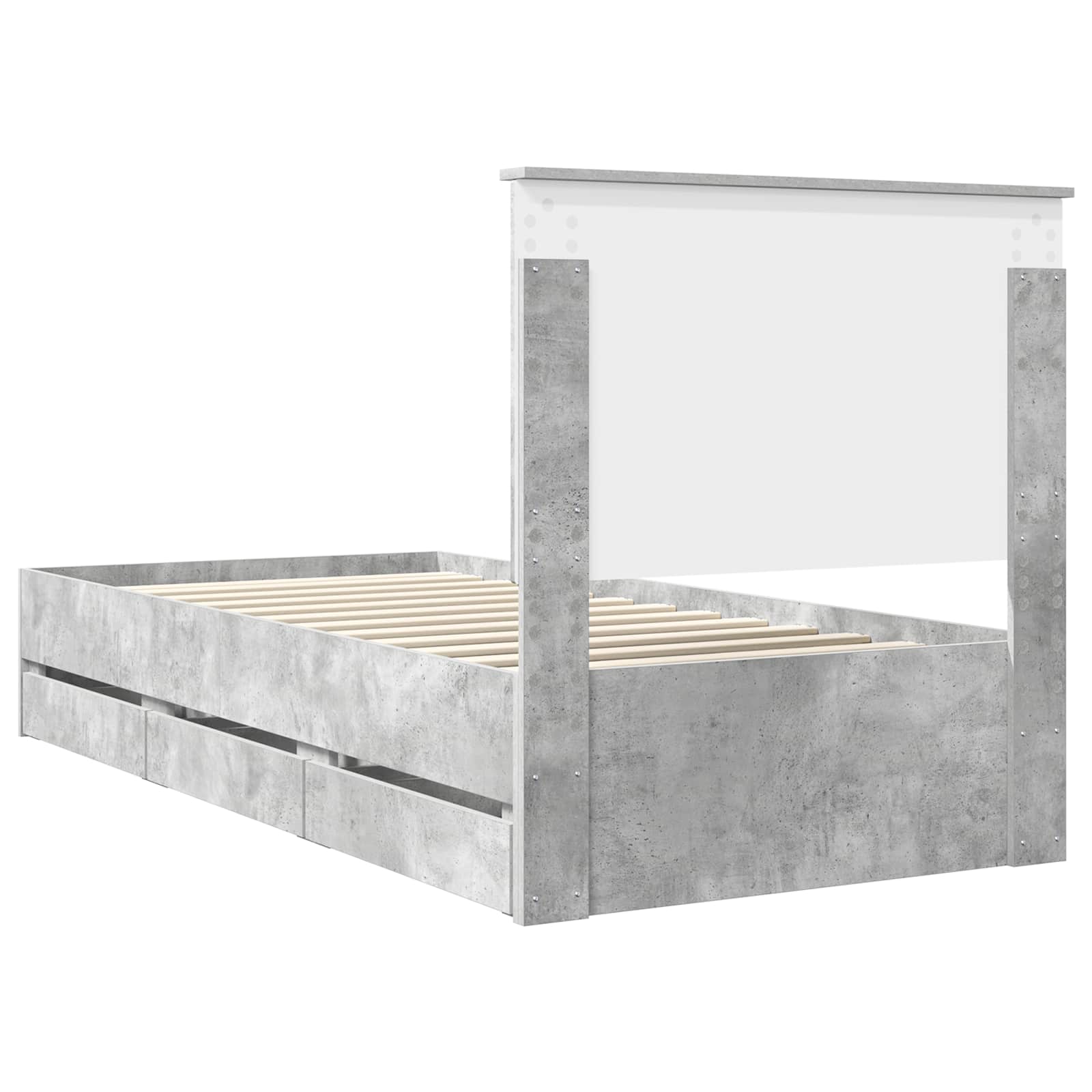 Struttura del letto con cassetto Grigio cemento 75 x 190 cm | homemem39
