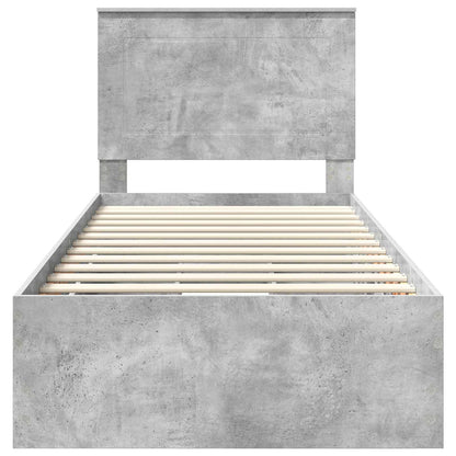 Struttura del letto con cassetto Grigio cemento 75 x 190 cm | homemem39