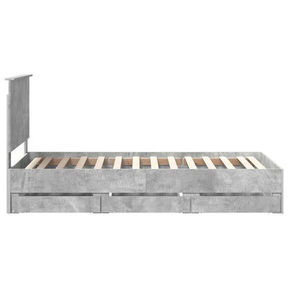 Struttura del letto con cassetto Grigio cemento 75 x 190 cm | homemem39