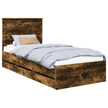 Struttura del letto con cassetto Rovere fumé 75 x 190 cm | homemem39