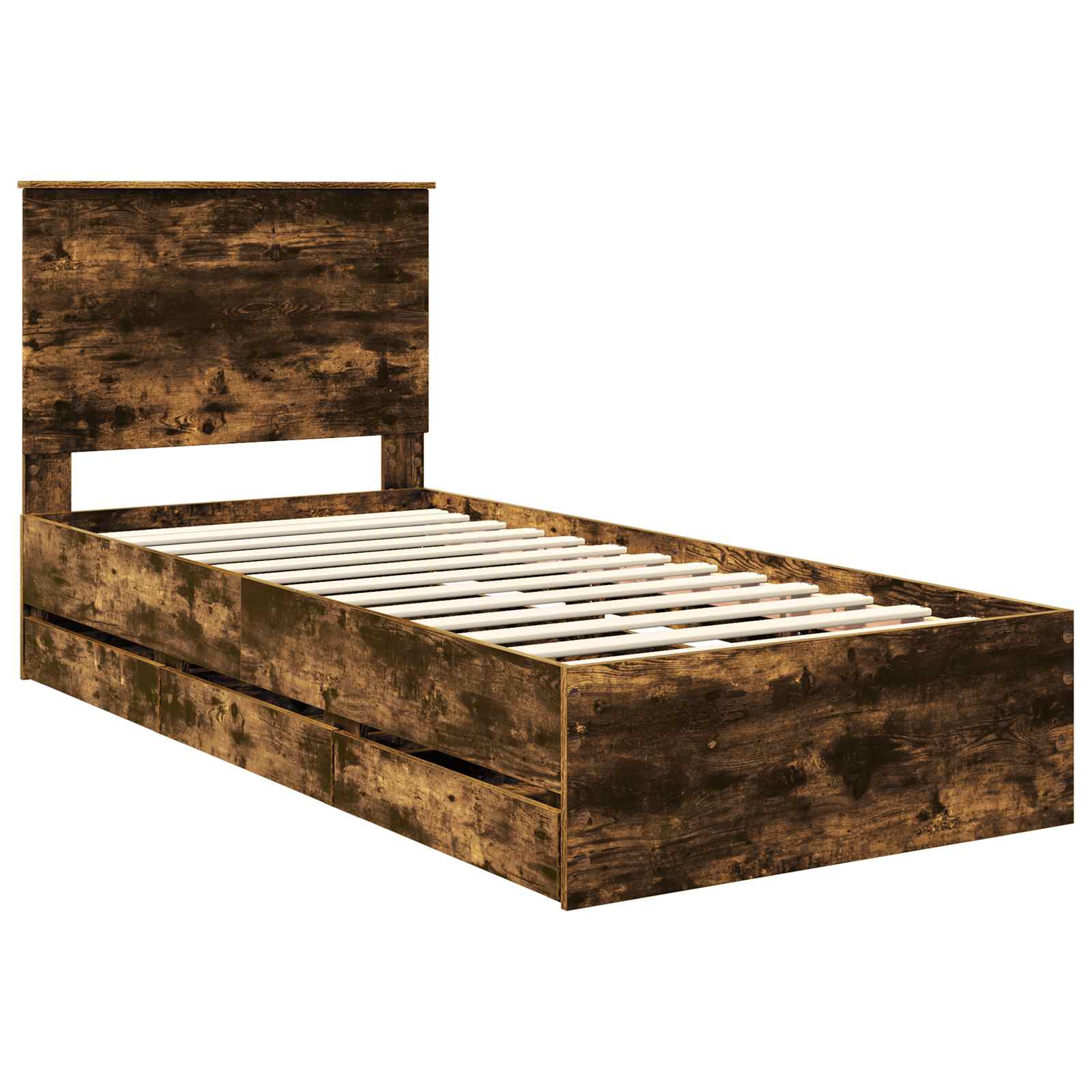 Struttura del letto con cassetto Rovere fumé 75 x 190 cm | homemem39
