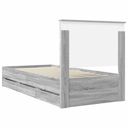 Struttura del letto con cassetto Grigio Sonoma 75 x 190 cm | homemem39