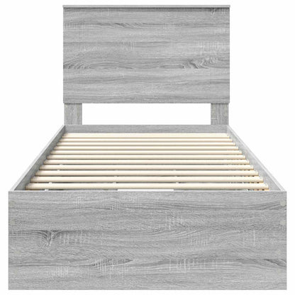 Struttura del letto con cassetto Grigio Sonoma 75 x 190 cm