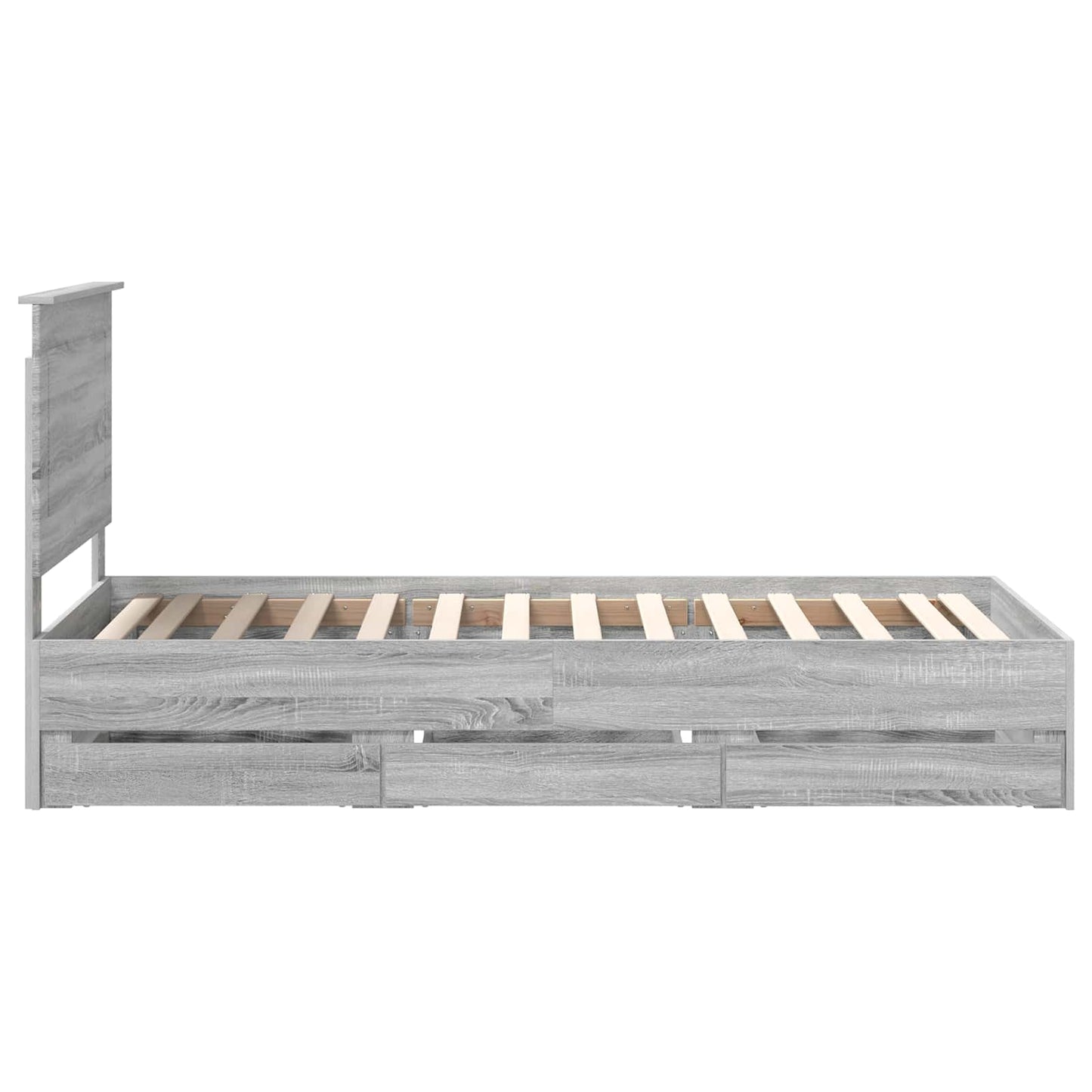 Struttura del letto con cassetto Grigio Sonoma 75 x 190 cm | homemem39