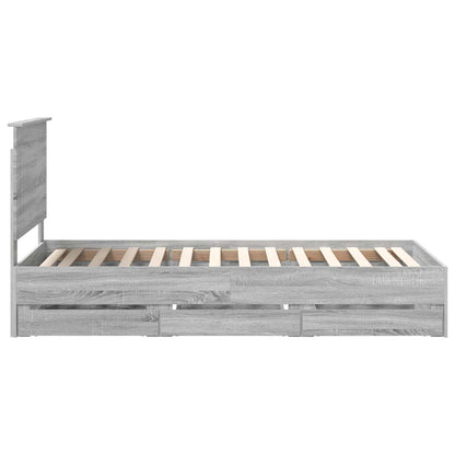 Struttura del letto con cassetto Grigio Sonoma 75 x 190 cm | homemem39