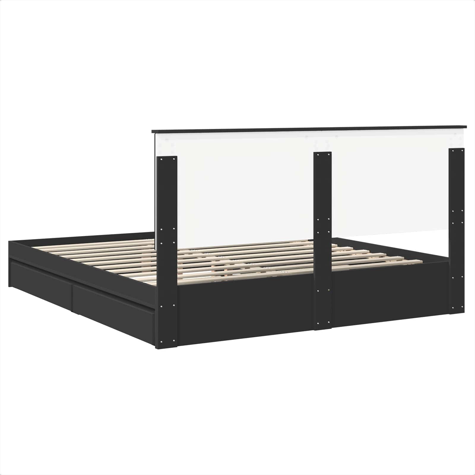 Letto con Contenitore Nero 200 x 200 cm Legno multistrato | homemem39