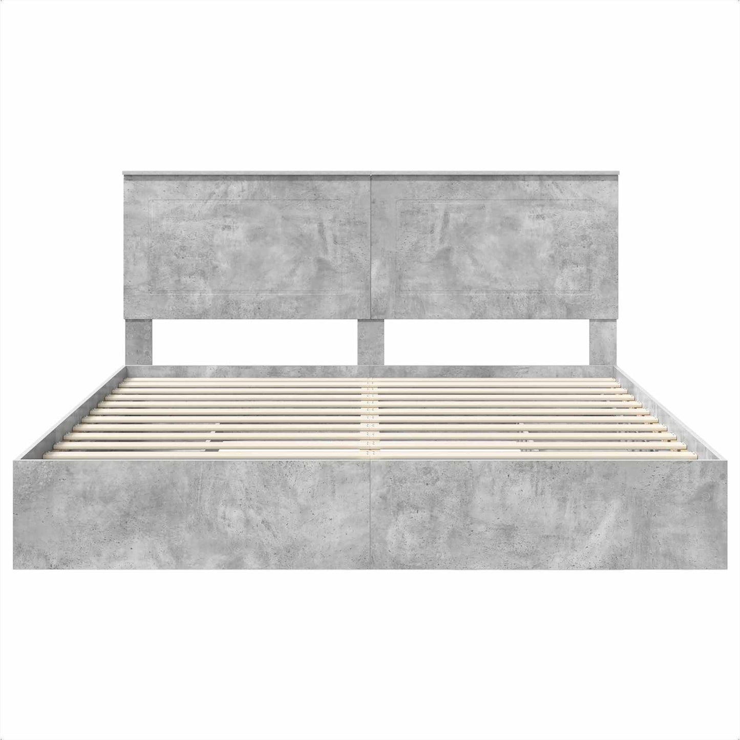 Letto con Contenitore con testiera Grigio cemento 200 x 200 cm | homemem39