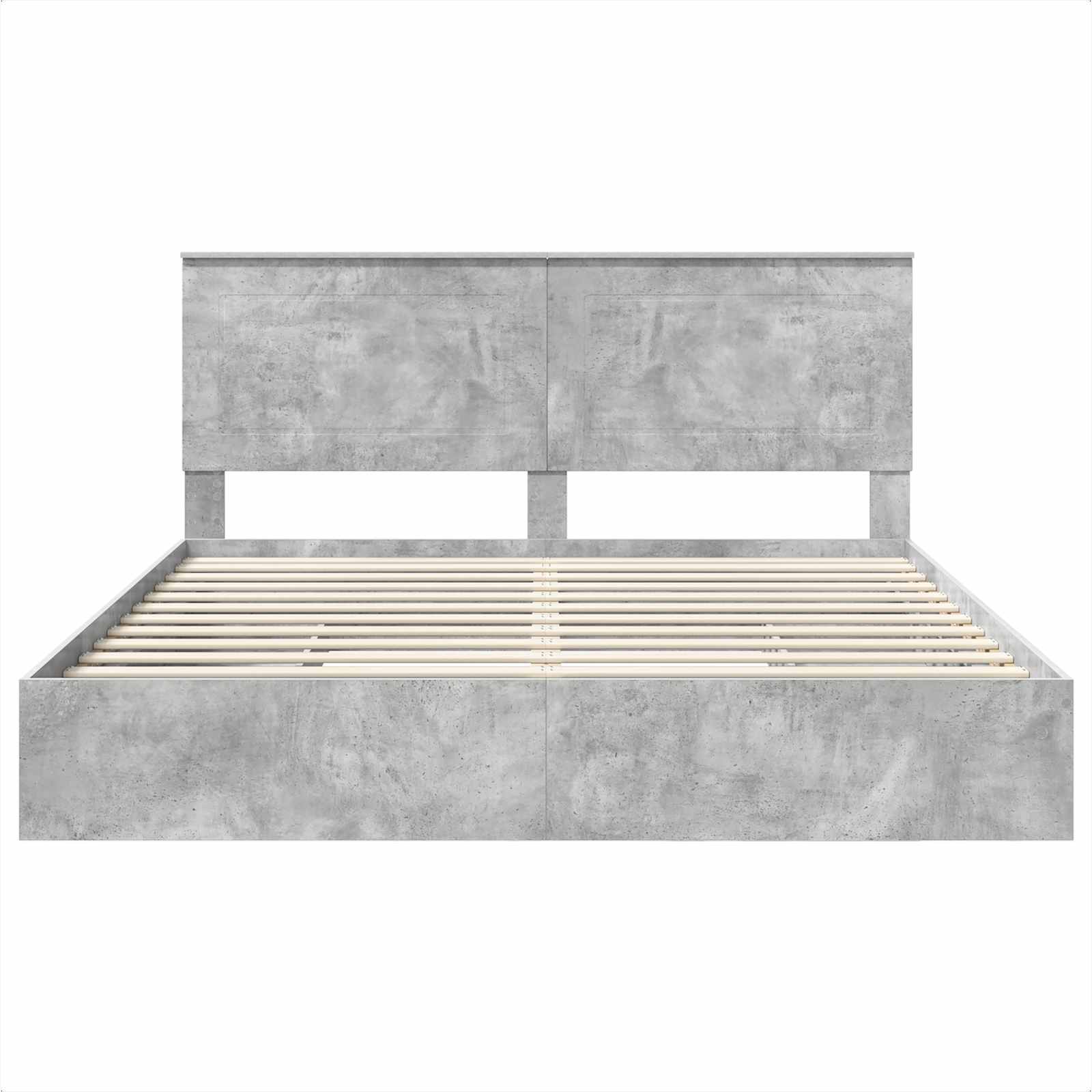 Letto con Contenitore con testiera Grigio cemento 200 x 200 cm | homemem39
