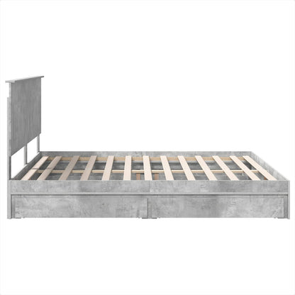 Letto con Contenitore con testiera Grigio cemento 200 x 200 cm | homemem39