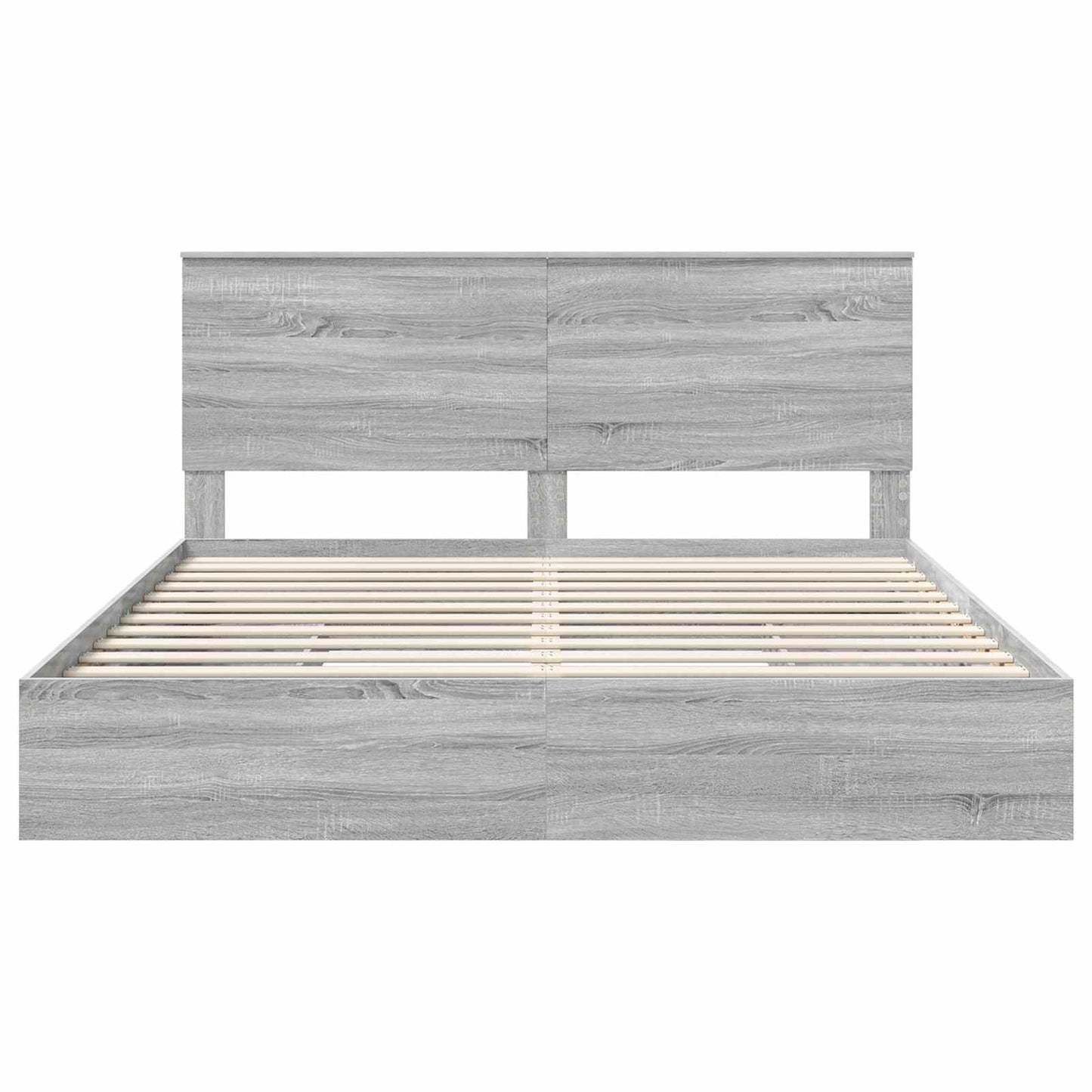 Letto con Contenitore con testiera Grigio Sonoma 200 x 200 cm | homemem39