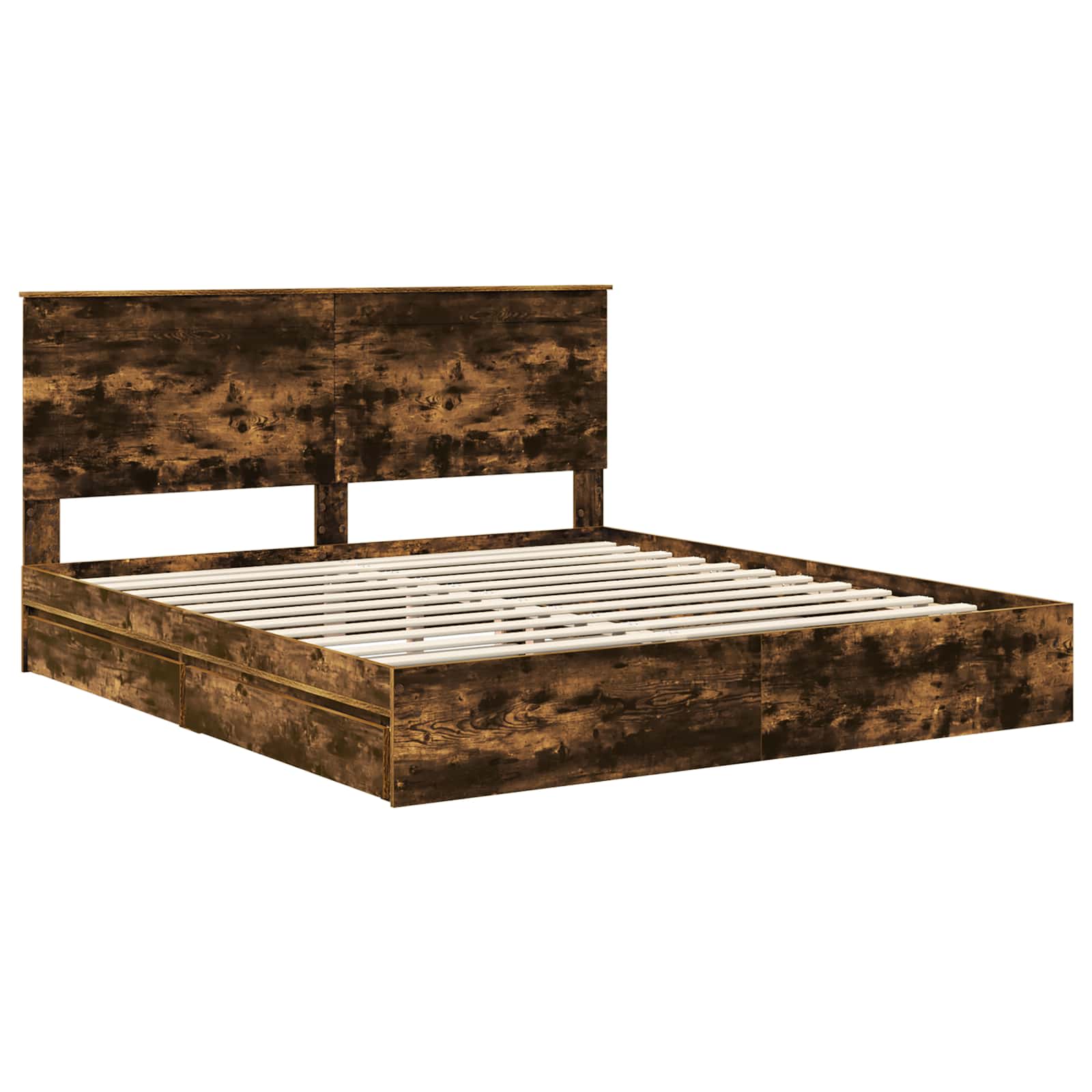 Letto con Contenitore con testiera Rovere fumé 180 x 200 cm | homemem39