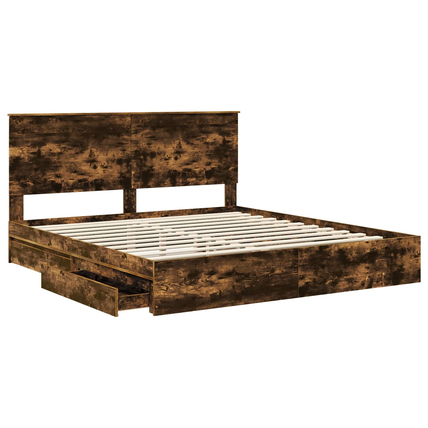 Letto con Contenitore con testiera Rovere fumé 180 x 200 cm | homemem39