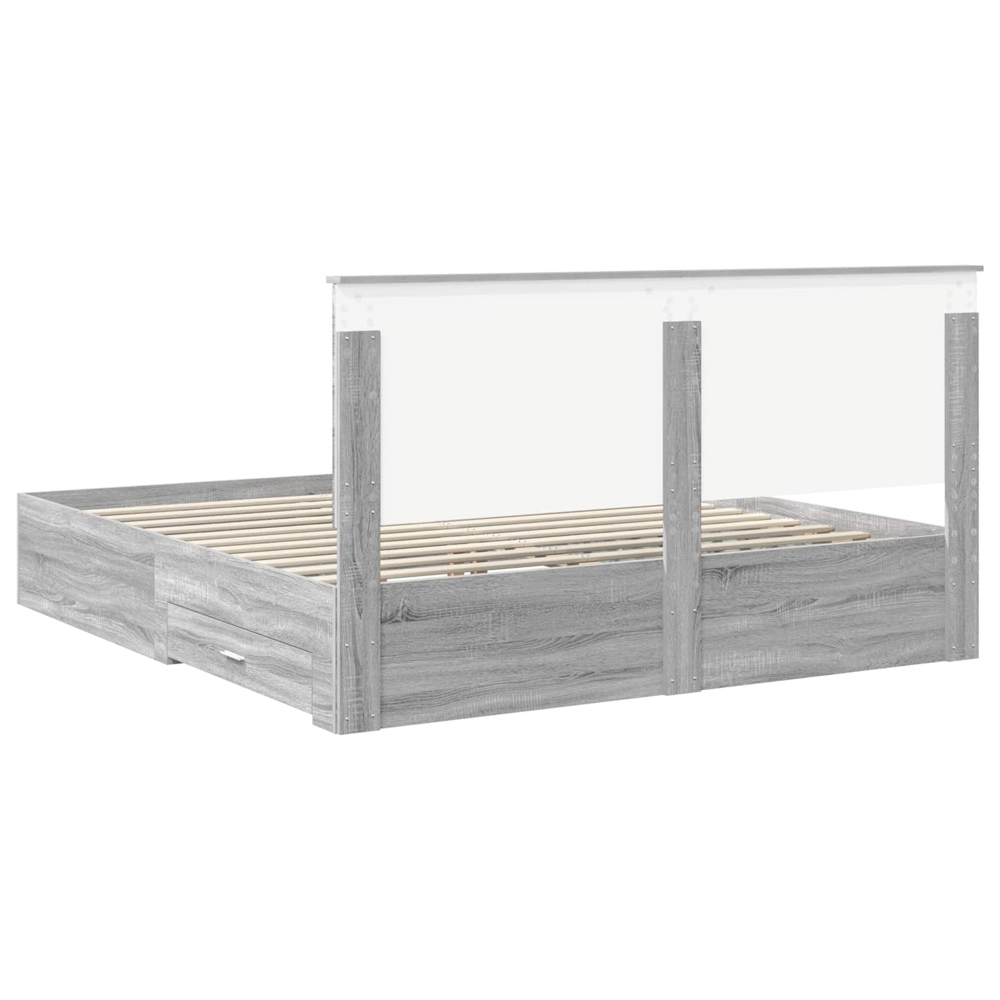 Letto con Contenitore con testiera Grigio Sonoma 180 x 200 cm | homemem39