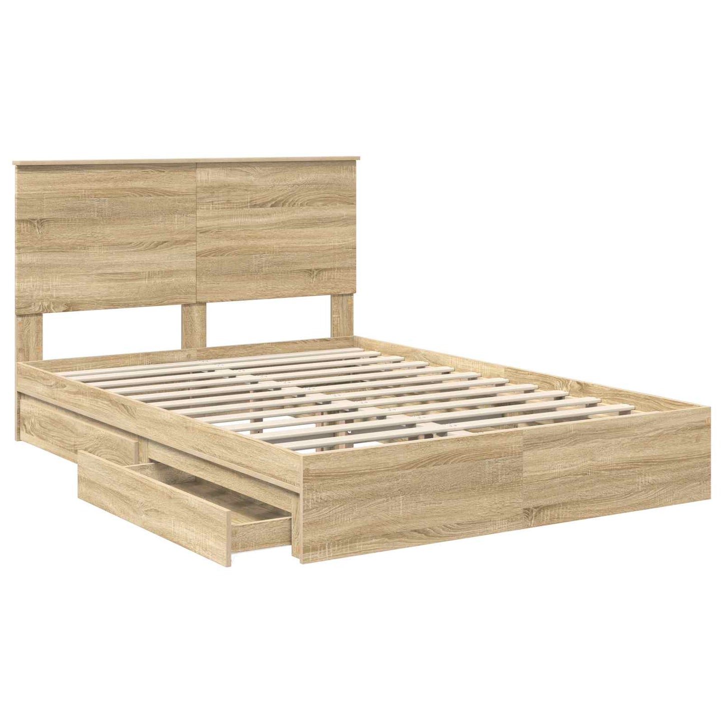 Letto con Contenitore con testiera Rovere Sonoma 160 x 200 cm | homemem39