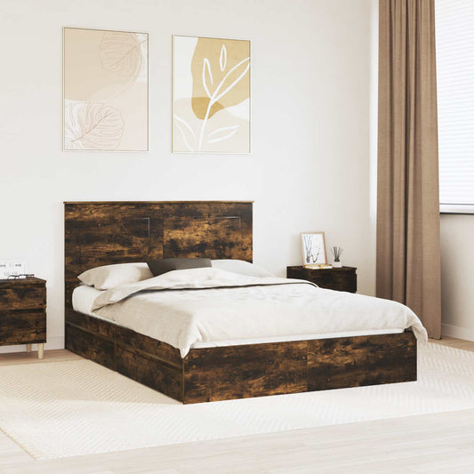Letto con Contenitore con testiera Rovere fumé 160 x 200 cm | homemem39