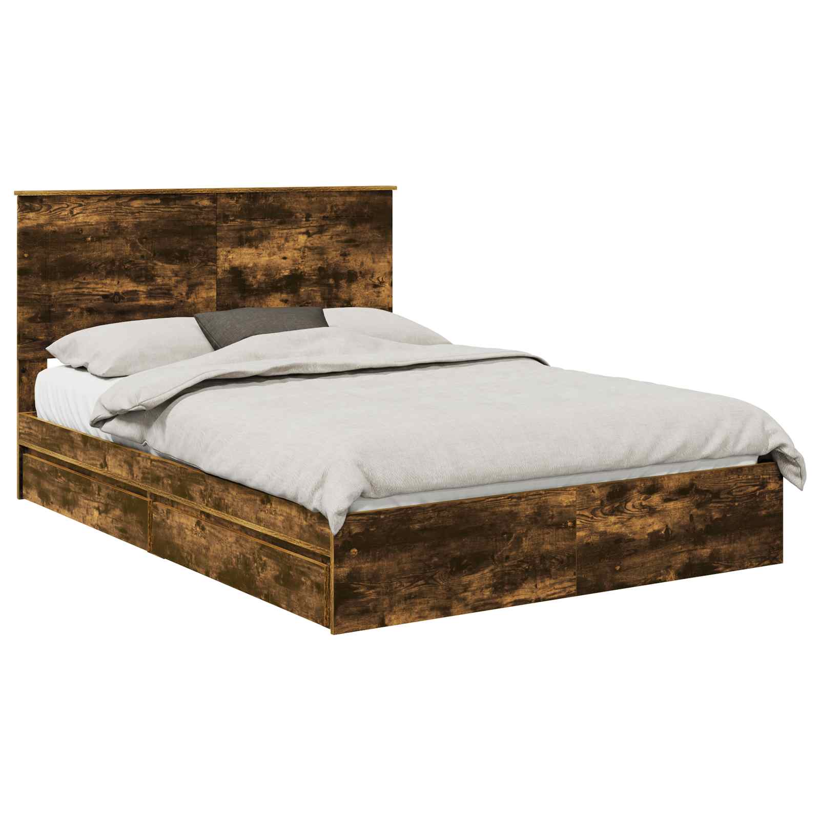 Letto con Contenitore con testiera Rovere fumé 160 x 200 cm | homemem39