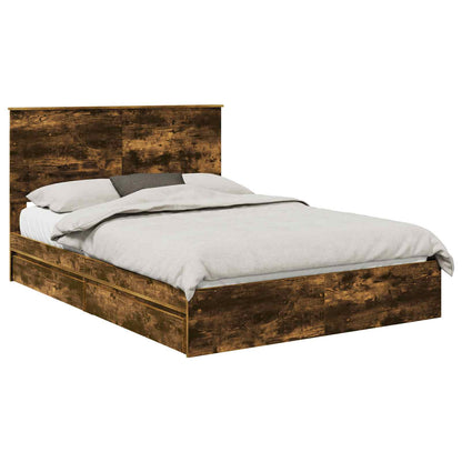 Letto con Contenitore con testiera Rovere fumé 160 x 200 cm | homemem39