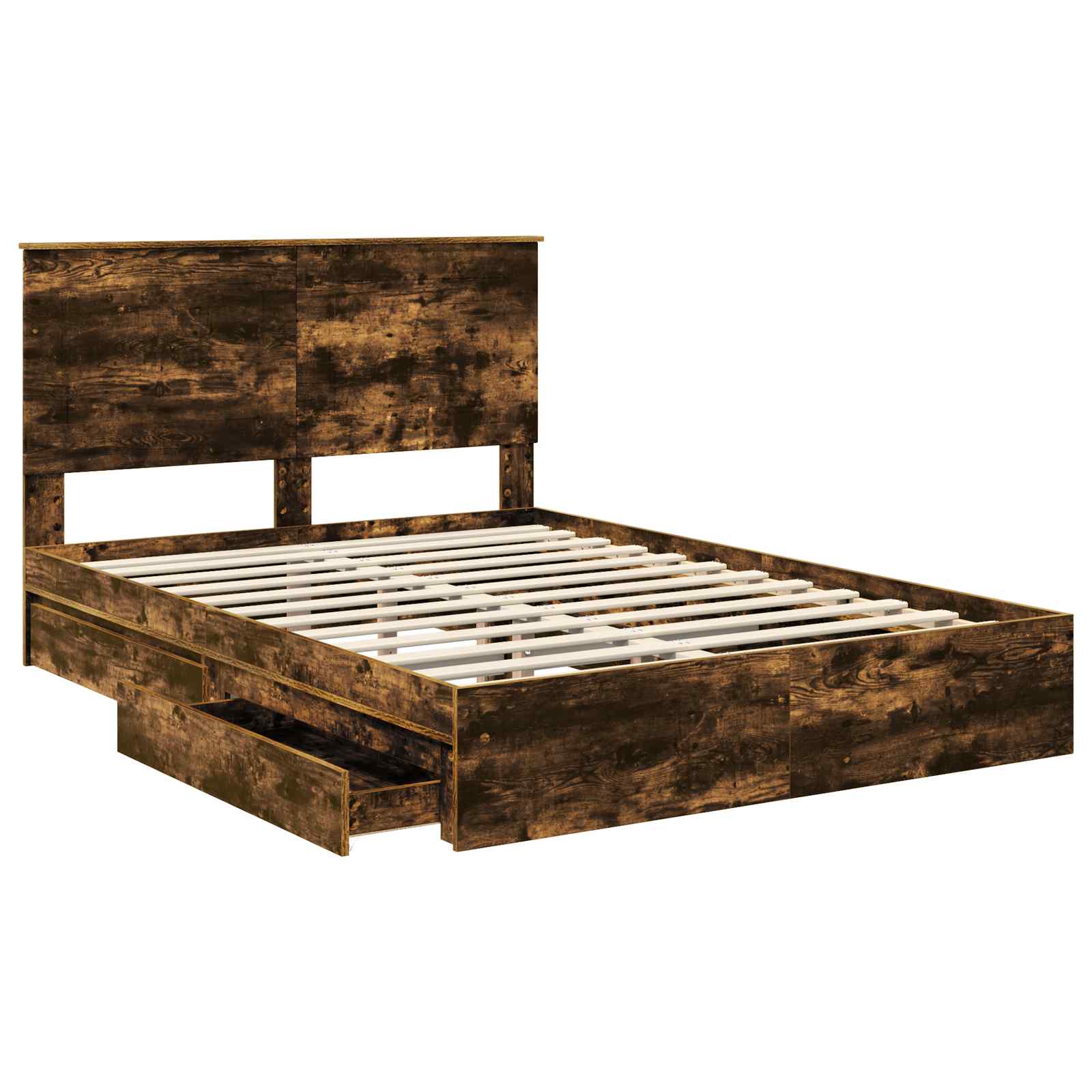 Letto con Contenitore con testiera Rovere fumé 160 x 200 cm | homemem39
