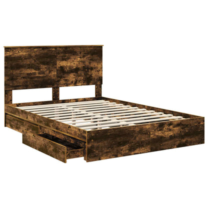 Letto con Contenitore con testiera Rovere fumé 160 x 200 cm | homemem39