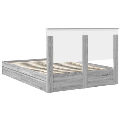 Letto con Contenitore con testiera Grigio Sonoma 160 x 200 cm | homemem39