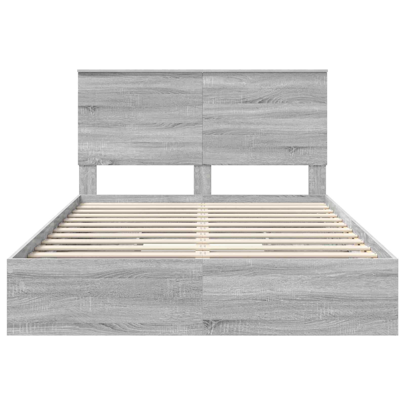 Letto con Contenitore con testiera Grigio Sonoma 160 x 200 cm | homemem39