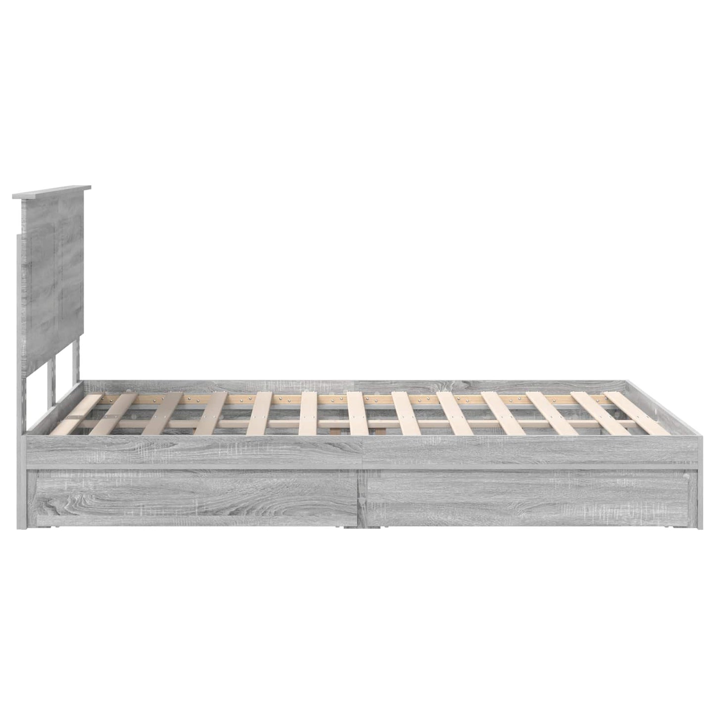 Letto con Contenitore con testiera Grigio Sonoma 160 x 200 cm | homemem39