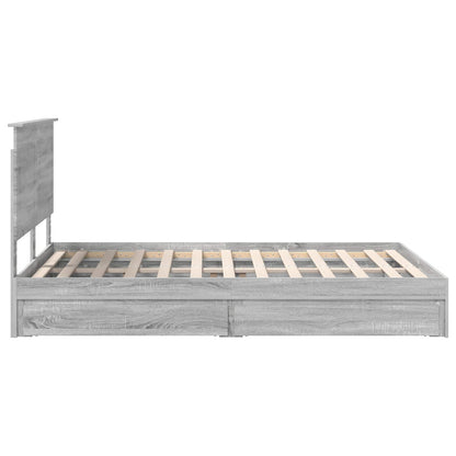 Letto con Contenitore con testiera Grigio Sonoma 160 x 200 cm | homemem39