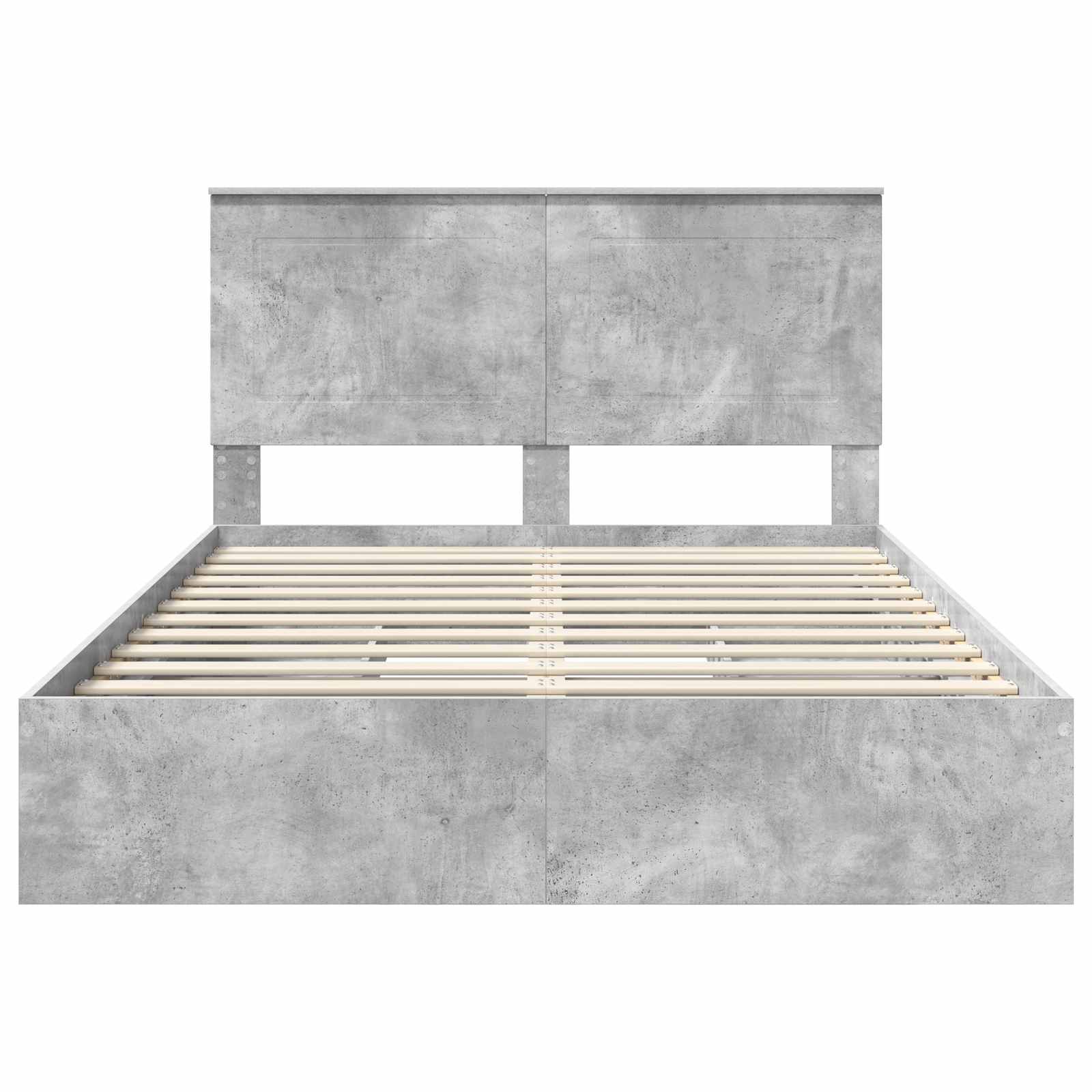 Letto con Contenitore con testiera Grigio cemento 150 x 200 cm | homemem39