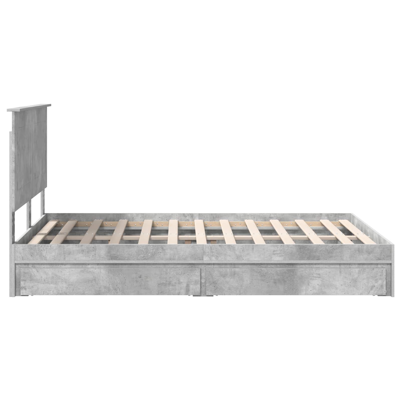 Letto con Contenitore con testiera Grigio cemento 150 x 200 cm | homemem39
