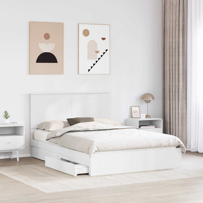 Letto con Contenitore Bianco 140 x 190 cm Legno multistrato | homemem39