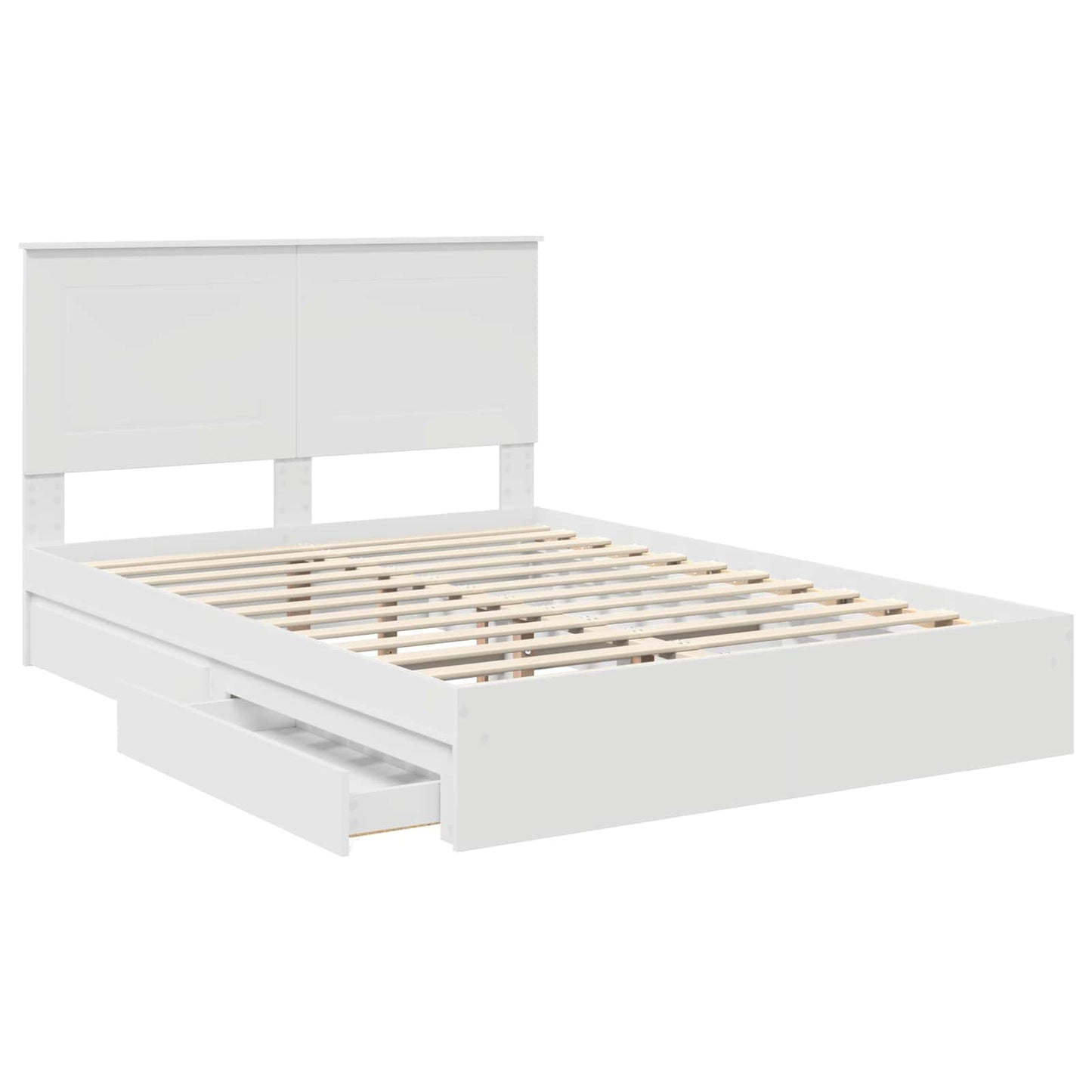 Letto con Contenitore Bianco 140 x 190 cm Legno multistrato | homemem39