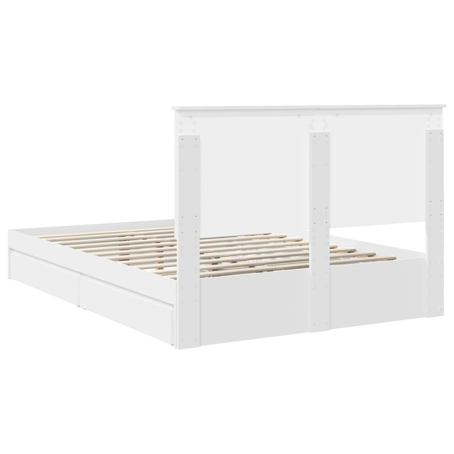 Letto con Contenitore Bianco 140 x 190 cm Legno multistrato | homemem39