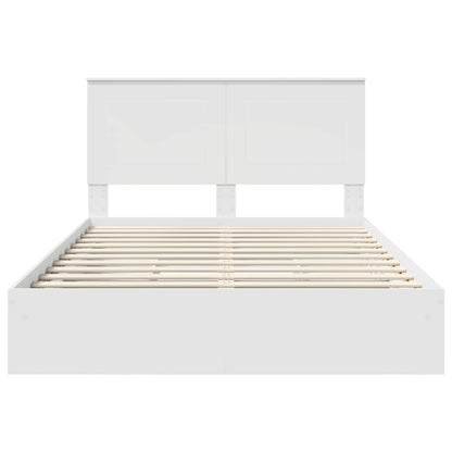 Letto con Contenitore Bianco 140 x 190 cm Legno multistrato | homemem39