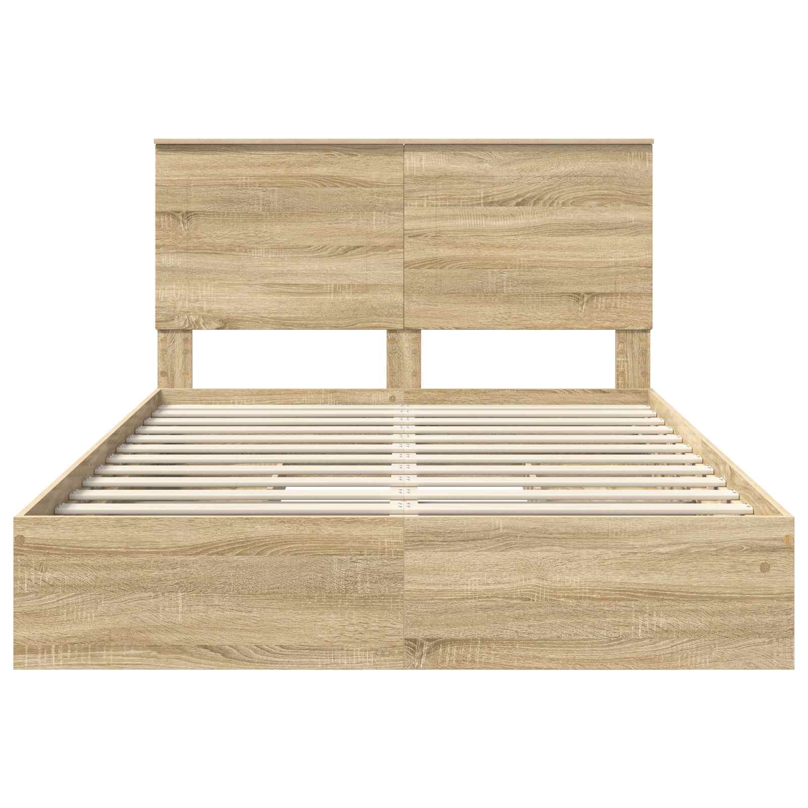 Letto con Contenitore con testiera Rovere Sonoma 140 x 200 cm | homemem39