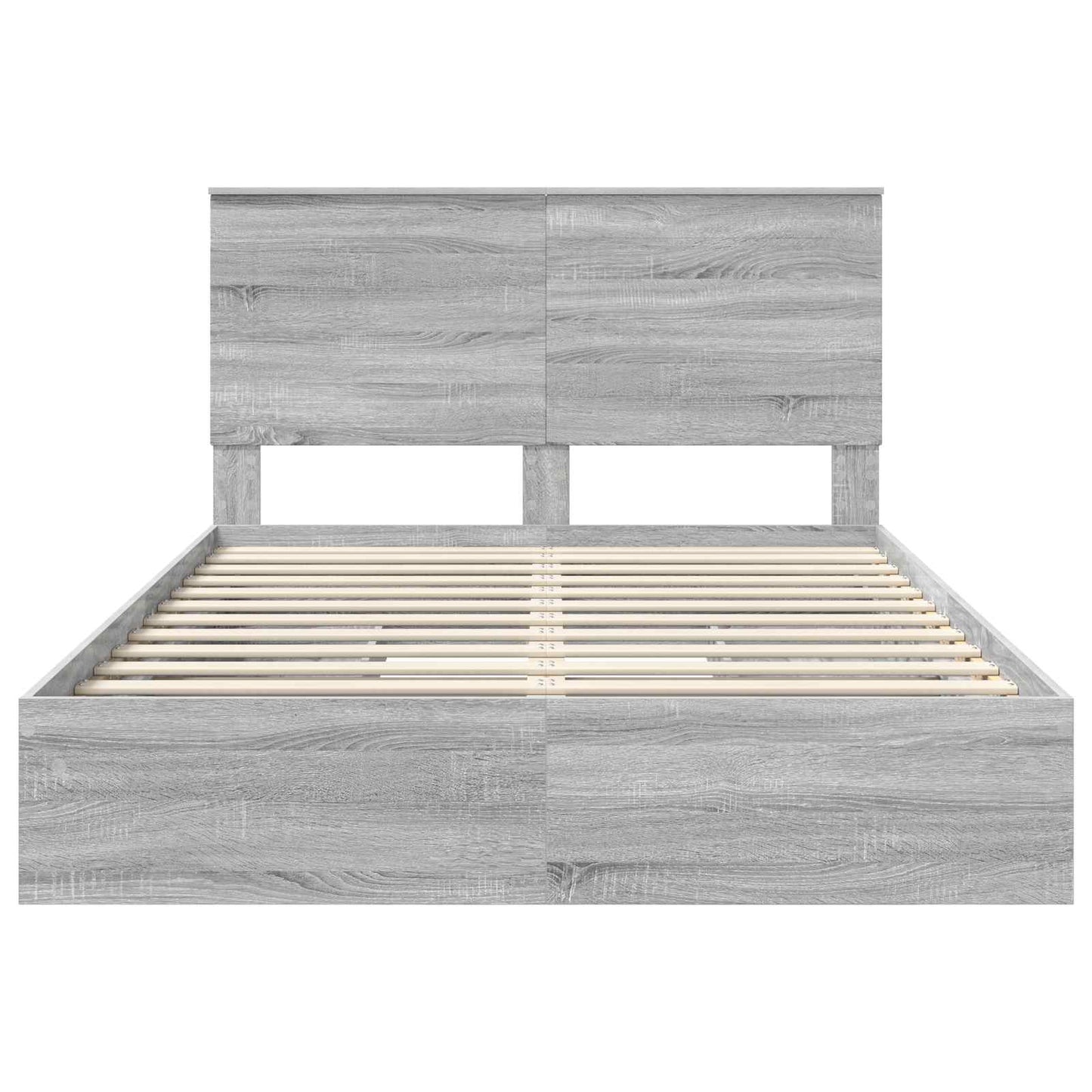 Letto con Contenitore con testiera Grigio Sonoma 140 x 200 cm | homemem39