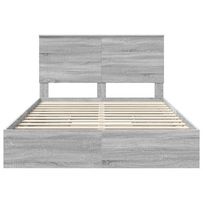 Letto con Contenitore con testiera Grigio Sonoma 140 x 200 cm | homemem39