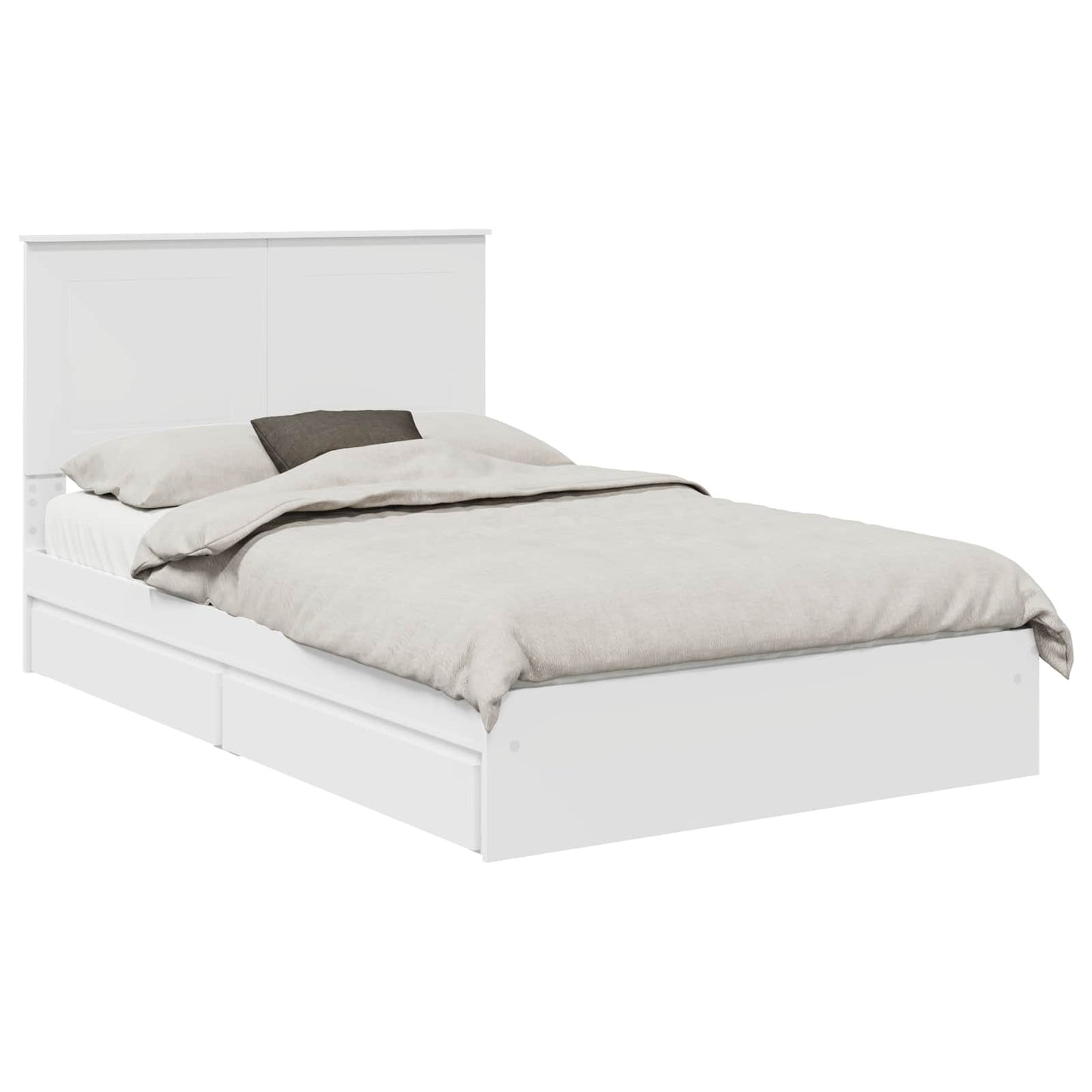 Letto con Contenitore Bianco 135 x 190 cm Legno multistrato