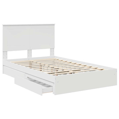 Letto con Contenitore Bianco 135 x 190 cm Legno multistrato