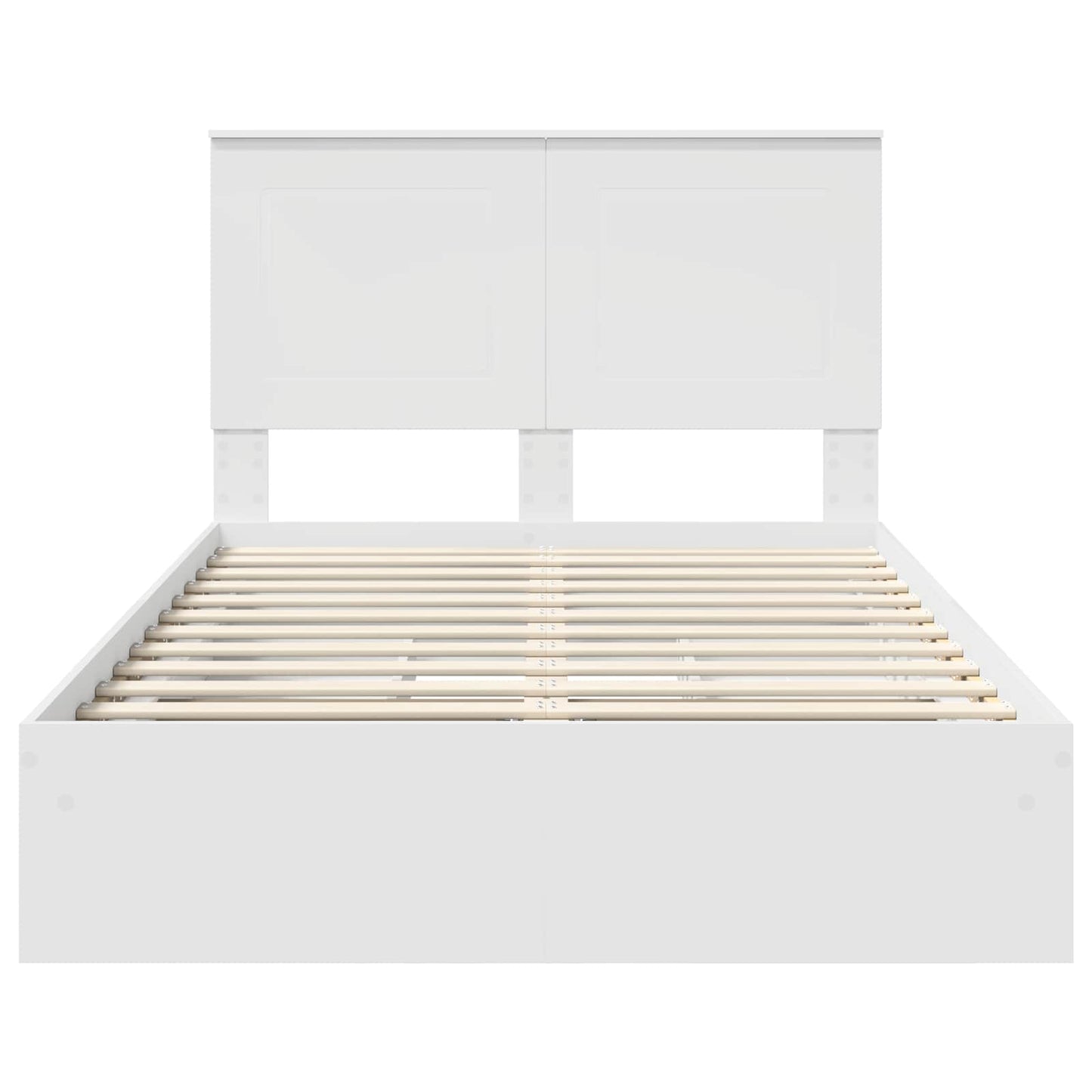 Letto con Contenitore Bianco 135 x 190 cm Legno multistrato