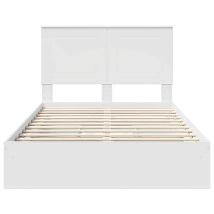 Letto con Contenitore Bianco 135 x 190 cm Legno multistrato