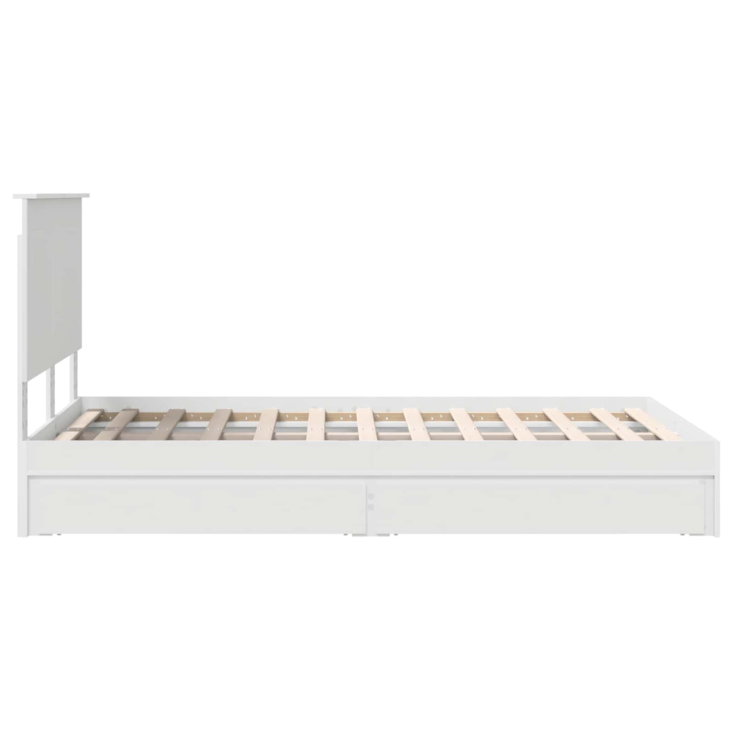 Letto con Contenitore Bianco 135 x 190 cm Legno multistrato
