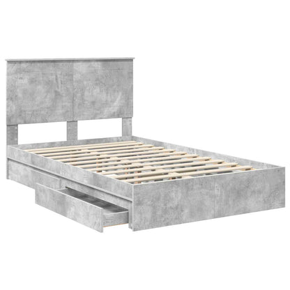Letto con Contenitore con testiera Grigio cemento 135 x 190 cm | homemem39
