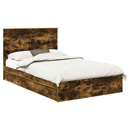Letto con Contenitore con testiera Rovere fumé 135 x 190 cm | homemem39