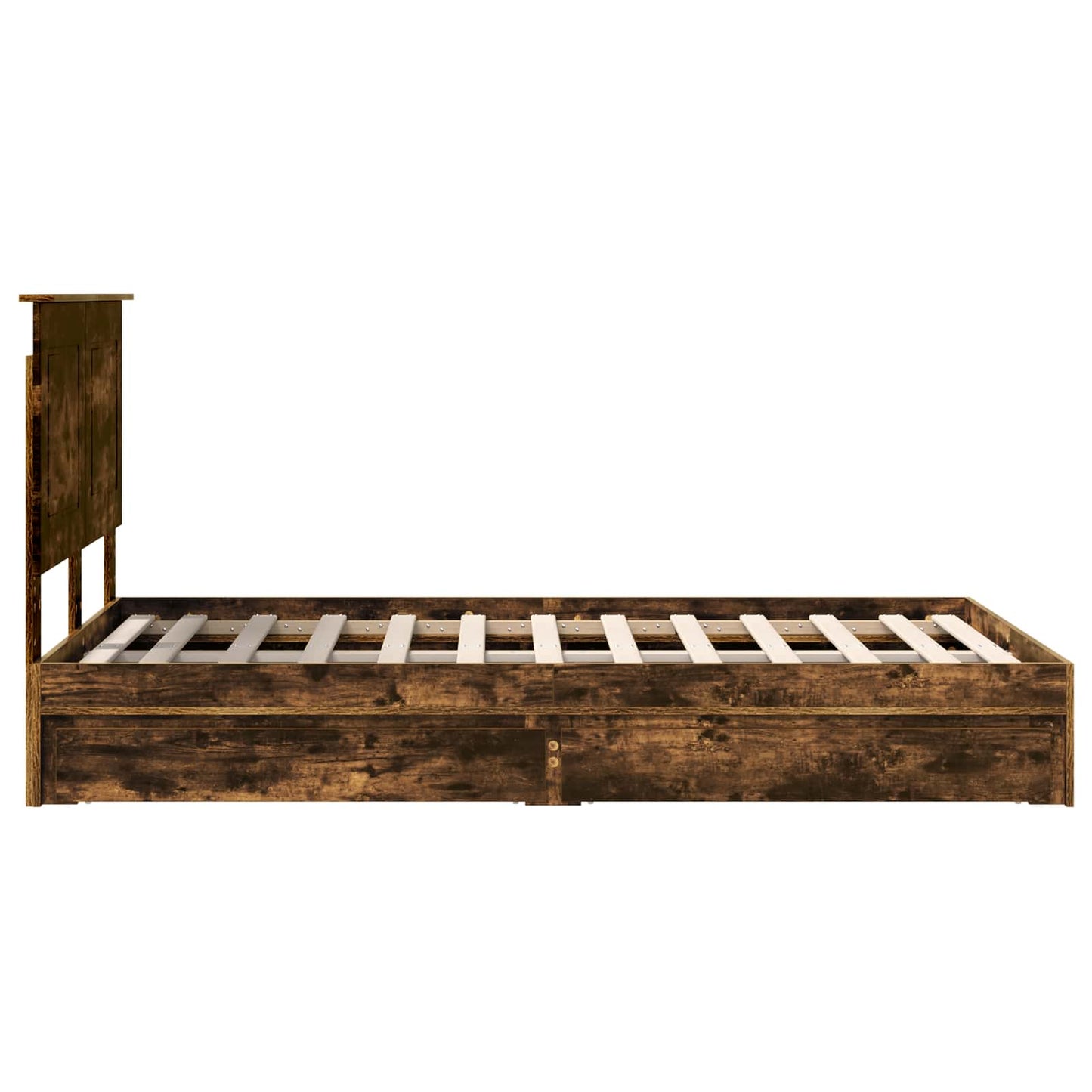Letto con Contenitore con testiera Rovere fumé 135 x 190 cm | homemem39